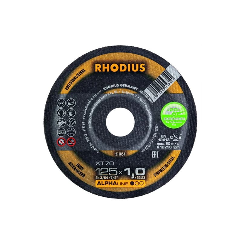 RHODIUS XT70 Doorslijpschijf extra dun (10 stuks)