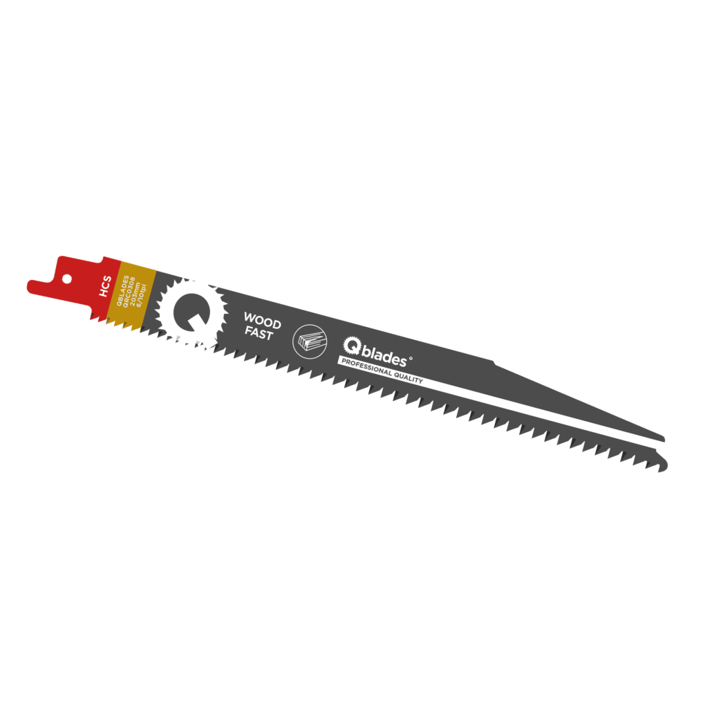Qblades Reciprozaagblad Hout, Constructiehout, HCS, 6/10tpi - 203mm