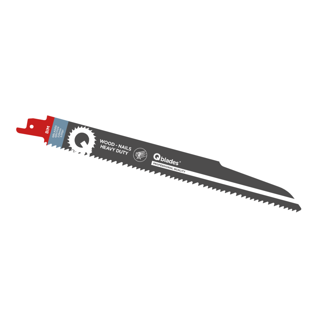 Qblades Reciprozaagblad Hout met spijkers, BIM, 5/8tpi - 228mm