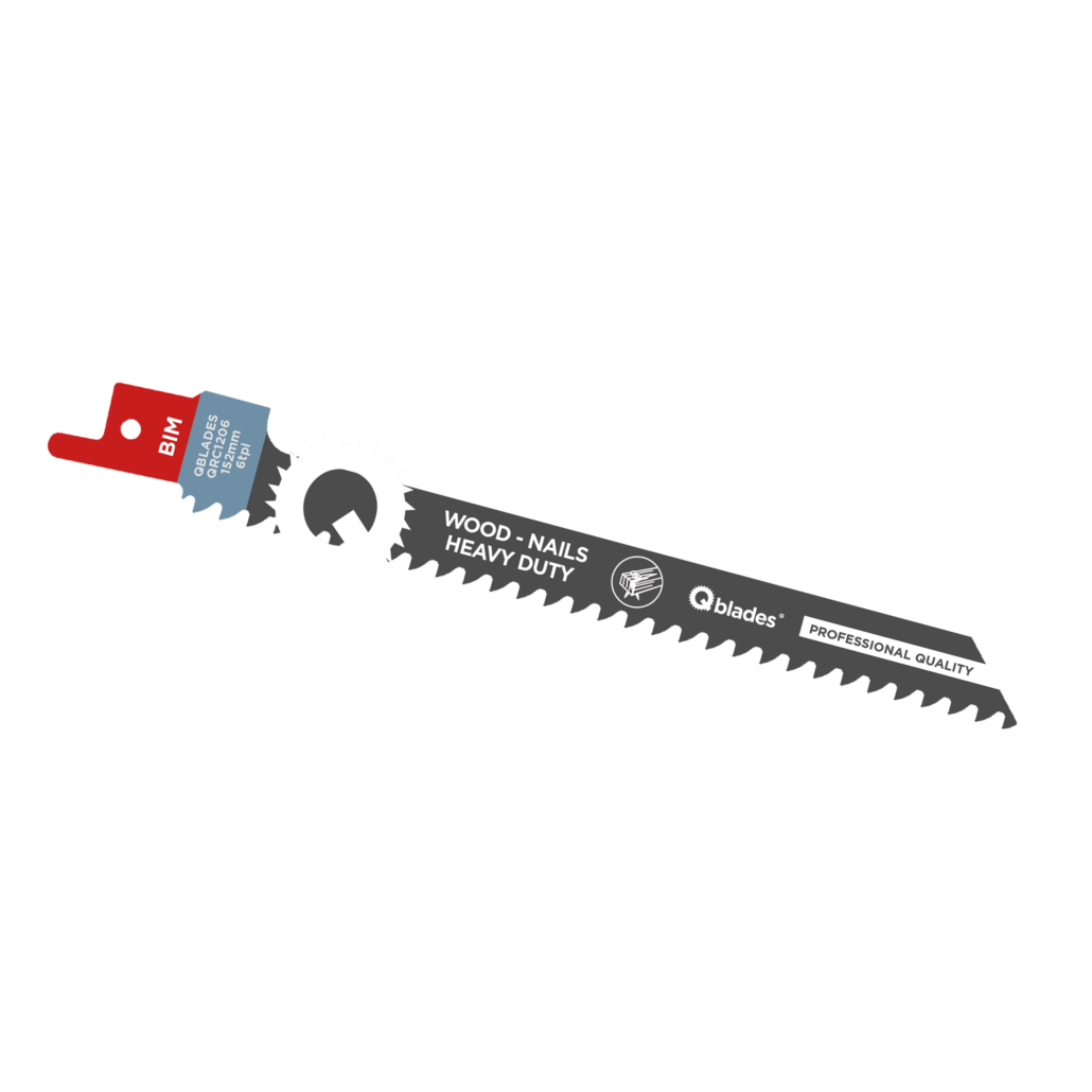 Qblades Reciprozaagblad Hout met spijkers, BIM, 6tpi - 152mm