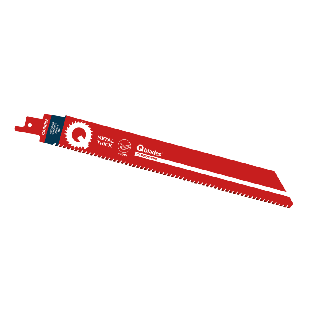 Qblades Reciprozaagblad Dik Metaal, Staal tot 12mm, CARB, 8tpi - 228mm, 50x longer life