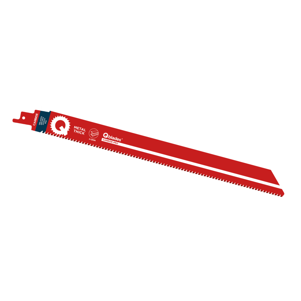 Qblades Reciprozaagblad Dik Metaal, Staal tot 12mm, CARB, 8tpi - 304mm, 50x longer life
