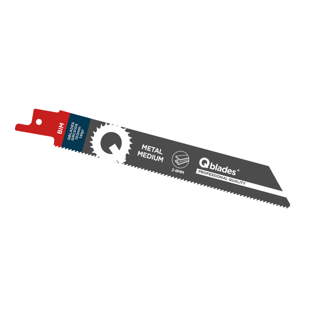 Qblades Reciprozaagblad Medium Metaal, Staal tot 8mm, BIM, 14tpi - 150mm