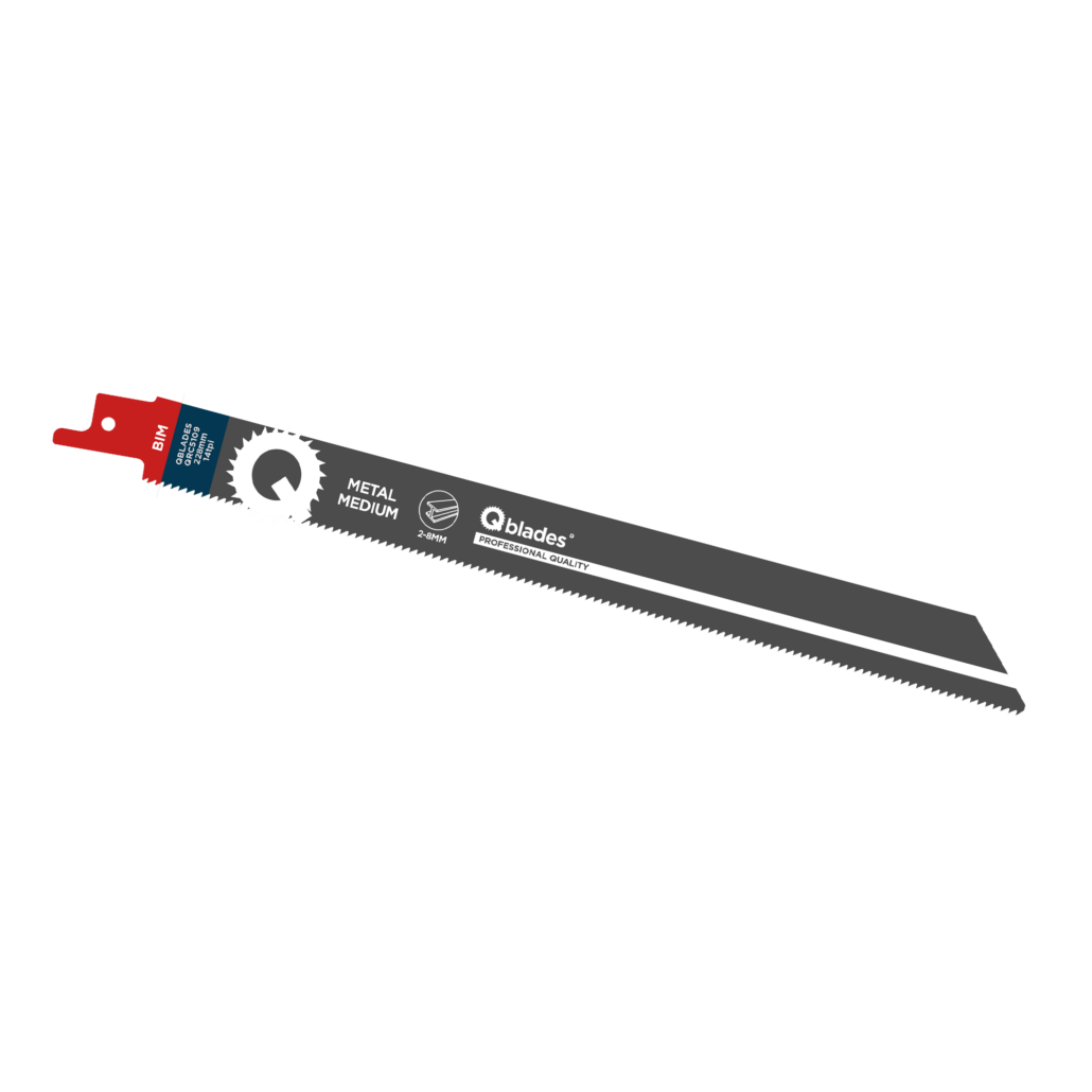 Qblades Reciprozaagblad Medium Metaal, Staal tot 8mm, BIM, 14tpi - 228mm