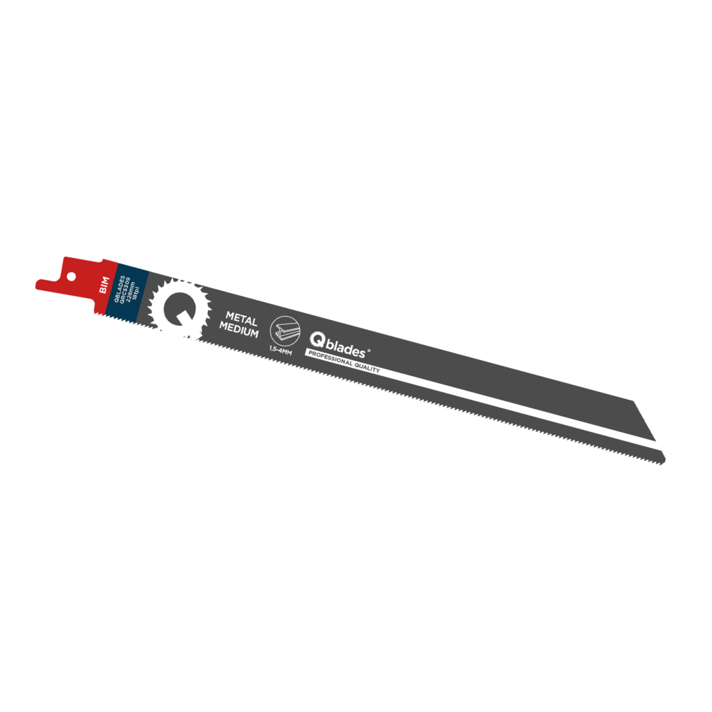 Qblades Reciprozaagblad Medium Metaal, Staal tot 4mm, BIM, 18tpi - 228mm