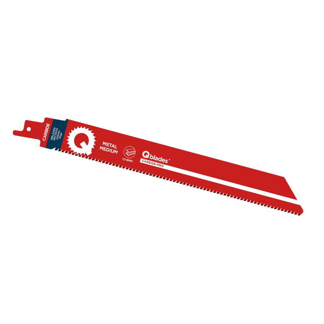 Qblades Reciprozaagblad Medium Metaal, Staal tot 8mm, CARB, 10tpi - 228mm, 50x longer life