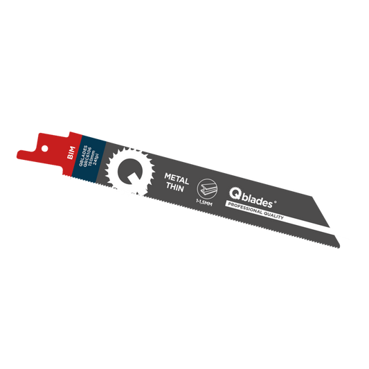 Qblades Reciprozaagblad Dun Metaal, Staal tot 1,5mm, BIM, 24tpi - 150mm