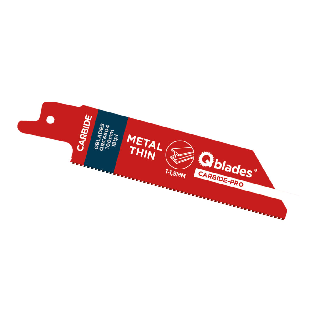 Qblades Reciprozaagblad Dun Metaal, Staal tot 1,5mm, CARB, 18tpi - 102mm, 50x longer life