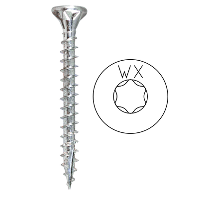 Wofix Wood Spaanplaatschroef 4,5 mm met snijpunt T25 Fijndraad verzinkt  (200 stuks)